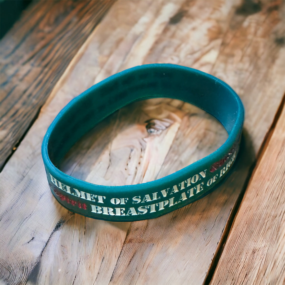 The Armor of God Silicone Wristband Bracelets Ephesians 6: 10-18