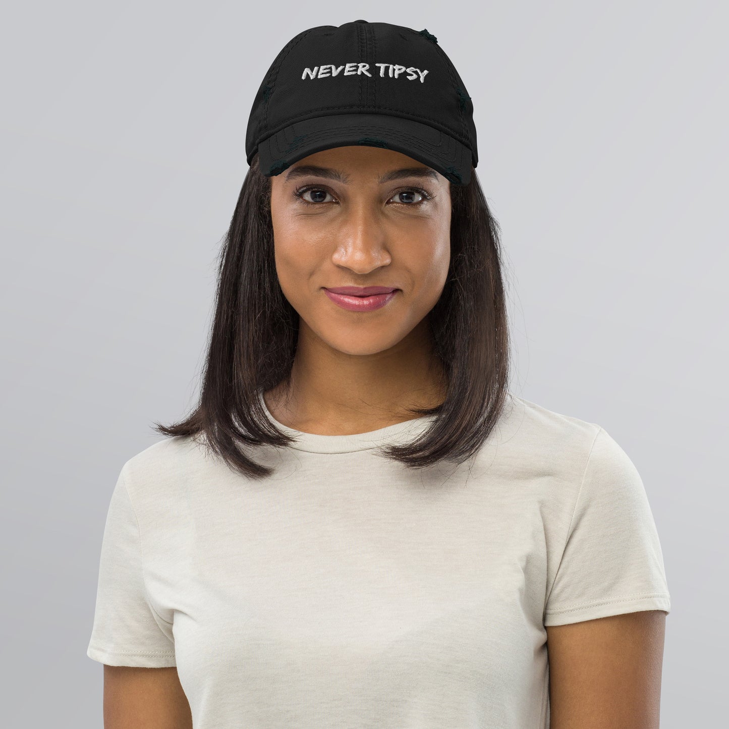 Never Tipsy Distressed Dad Hat