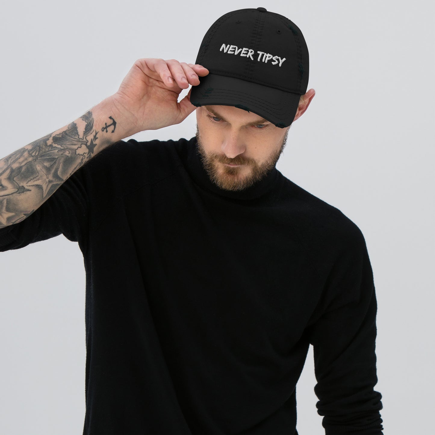 Never Tipsy Distressed Dad Hat