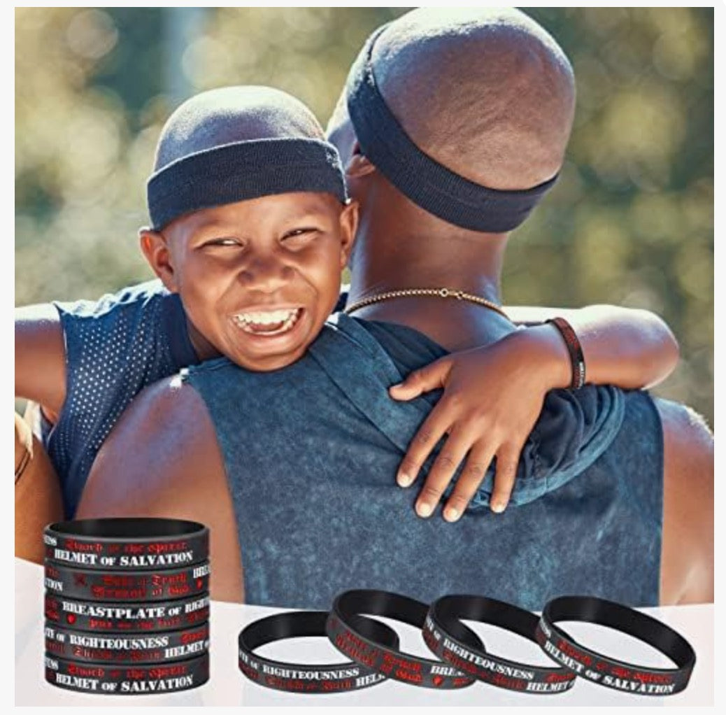 The Armor of God Silicone Wristband Bracelets Ephesians 6: 10-18